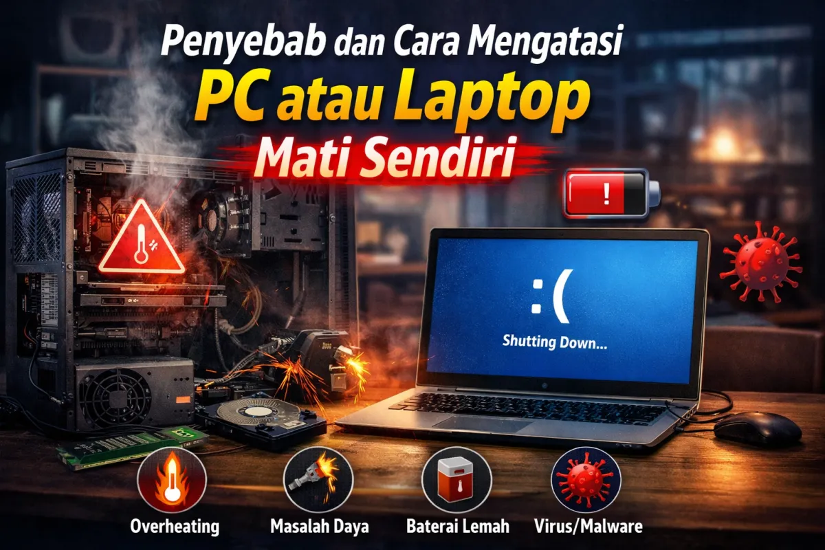 Penyebab dan Cara Mengatasi PC atau Laptop Mati Sendiri