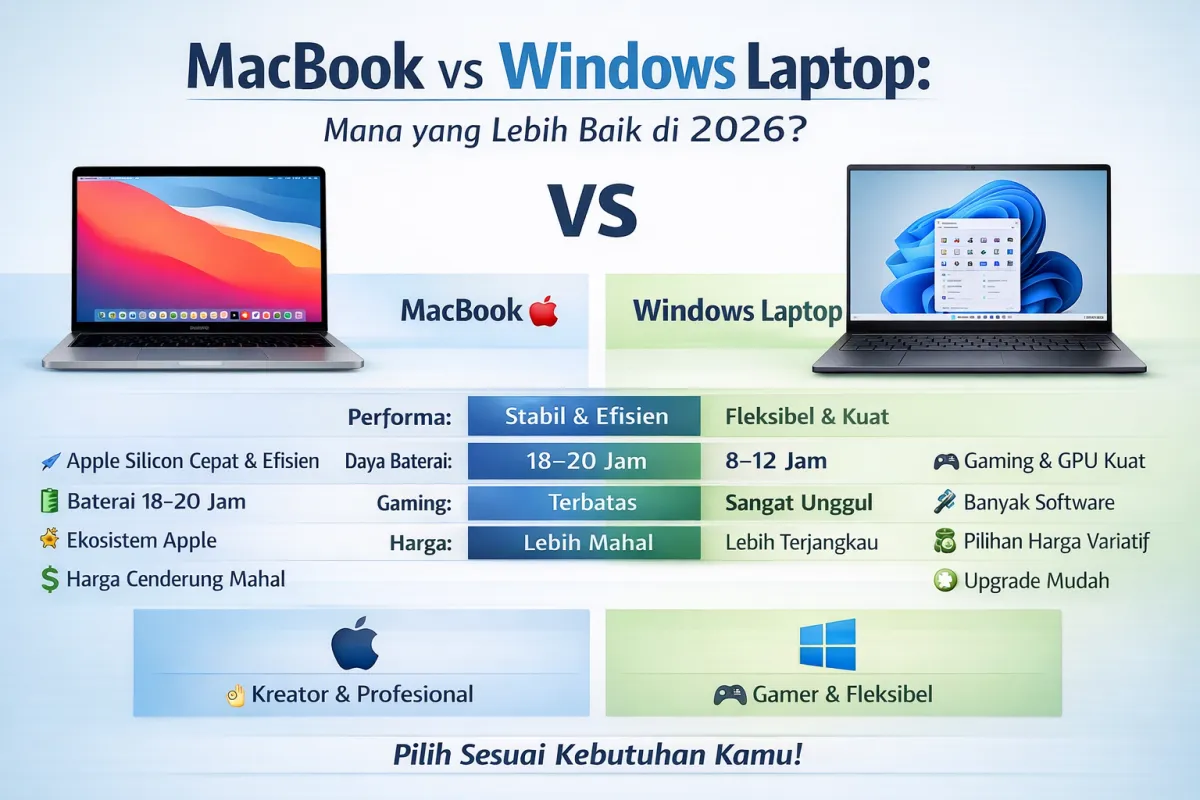 MacBook vs Windows Laptop: Mana yang Lebih Baik di 2026?